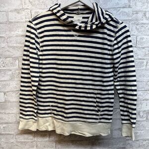 J. Crew‎ Crewcuts boy’s 14 cotton hooded sweatshirt hoodie navy off white